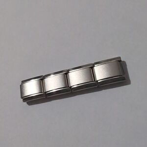 4 Matte Blanks for Italian Link Stainless‎ Steel Nomination Style Charm Bracelet